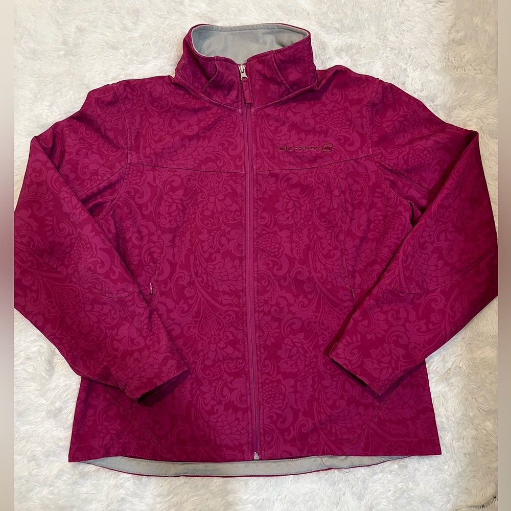 Free Country Soft Shell Wind Wall Sports Jacket Womens Size Large Floral Print